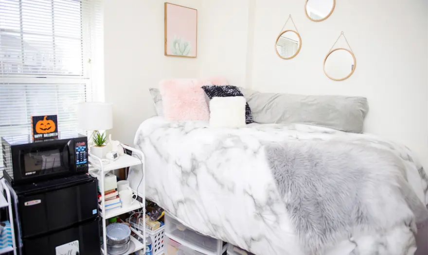 Blount hall decorated bedroom