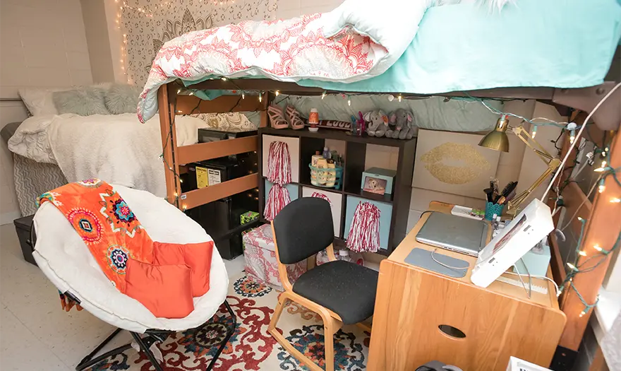 Mary Burke Hall bedroom decorated