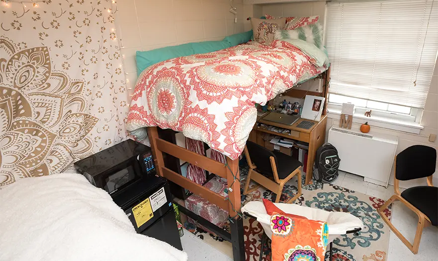 Mary Burke Hall bedroom decorated