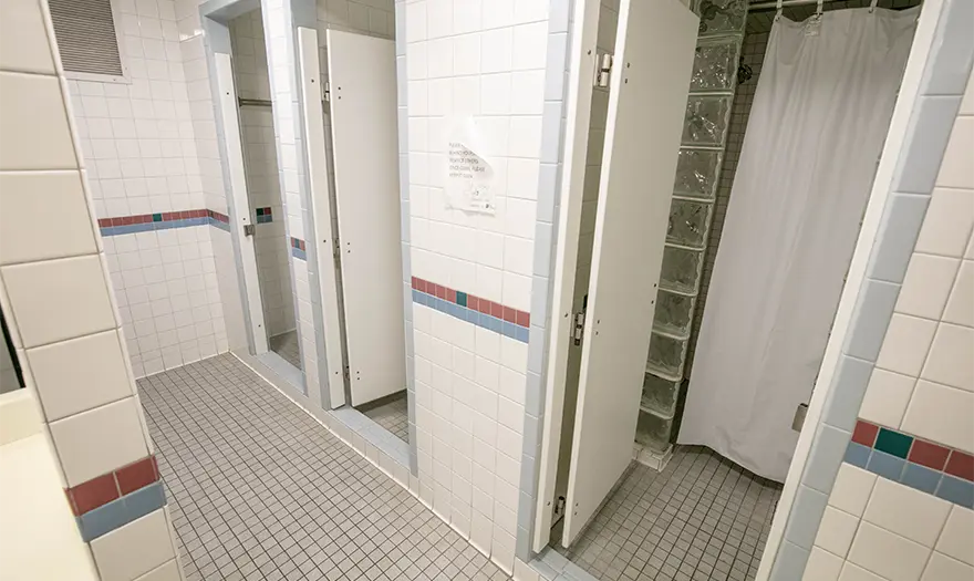 Mary Burke Hall community bathroom showers
