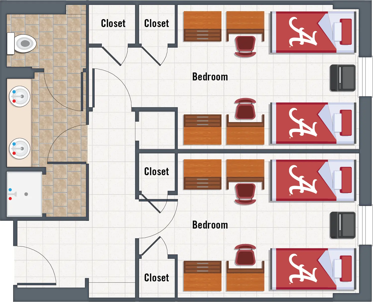Blount Hall typical unit floor plan