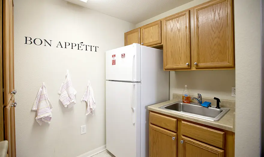 Decorated kitchen in a Ridgecrest East or West Suite