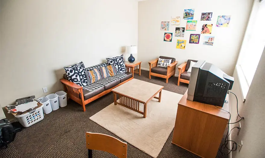 Decorated living room in a Ridgecrest East or West Suite
