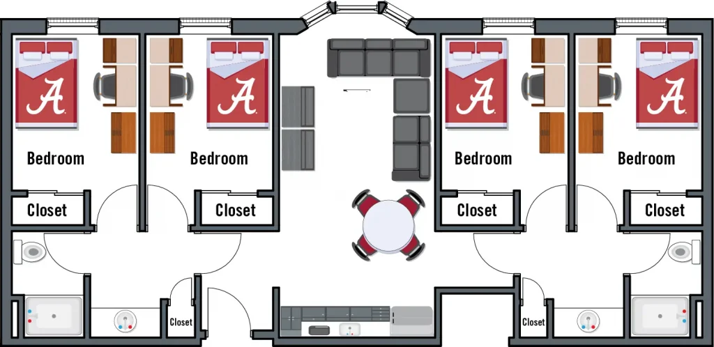 Bryant Hall 4-Bedroom Unit