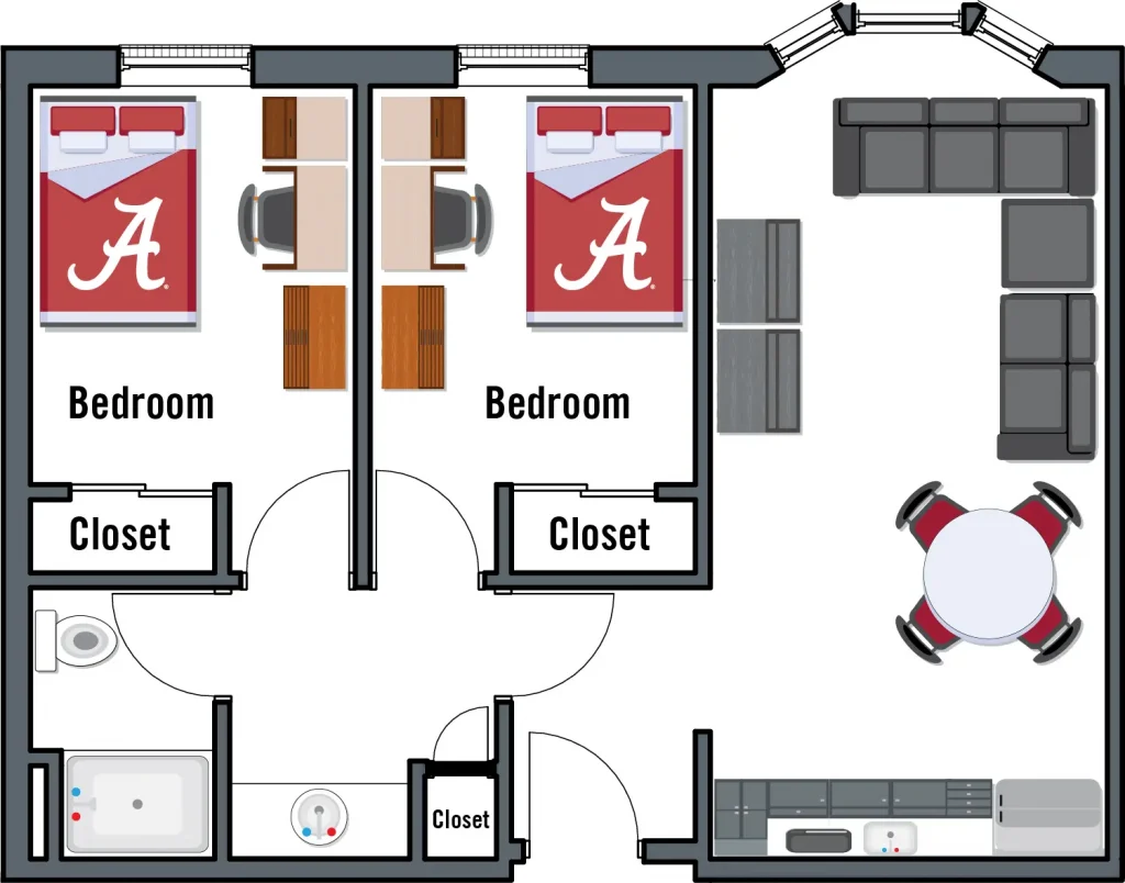 Bryant Hall 2-Bedroom Unit